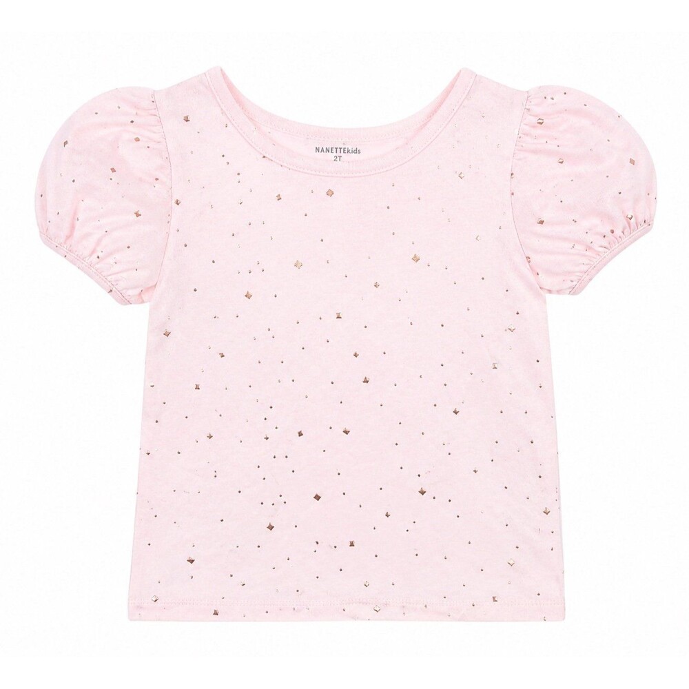 Nanette Kids Toddler Girl Pink Puff Sleeve Top | Size 2T
